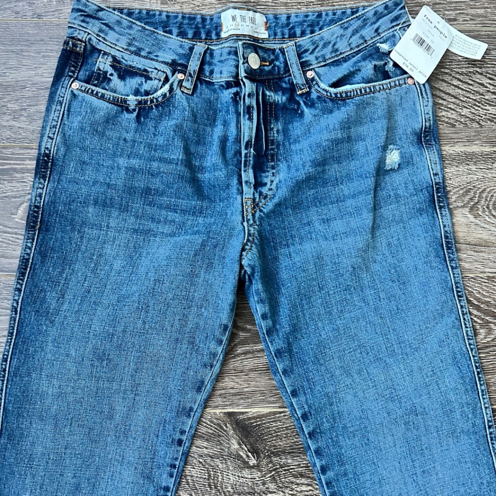 NWT Free People Distressed Button Fly Jeans Size 26 - Picture 3 of 10
